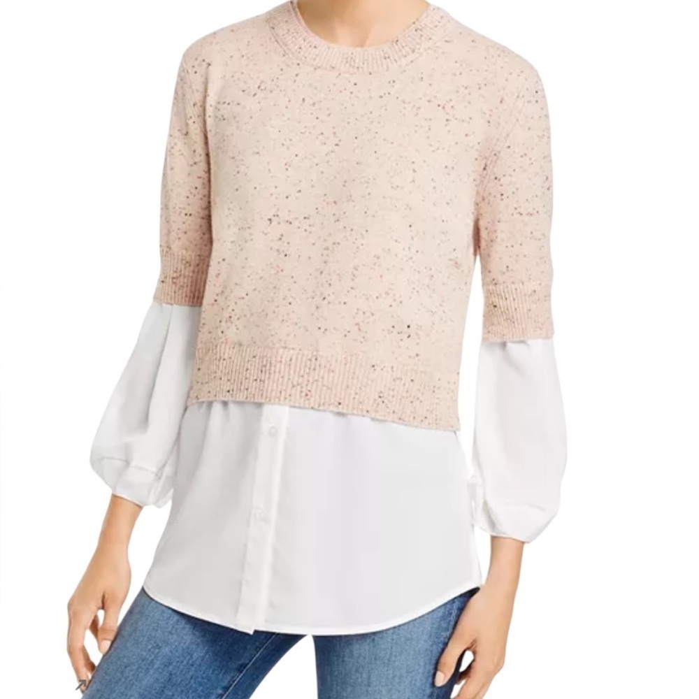 Brochu Walker Ebella Layered-Look Cashmere & wool Confetti Top